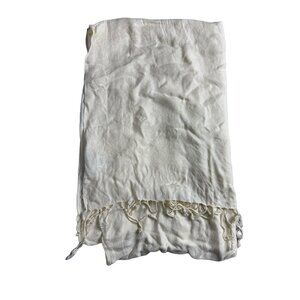 Women's Spectrum White Long Scarf Shawl Wrap Fringe 78"